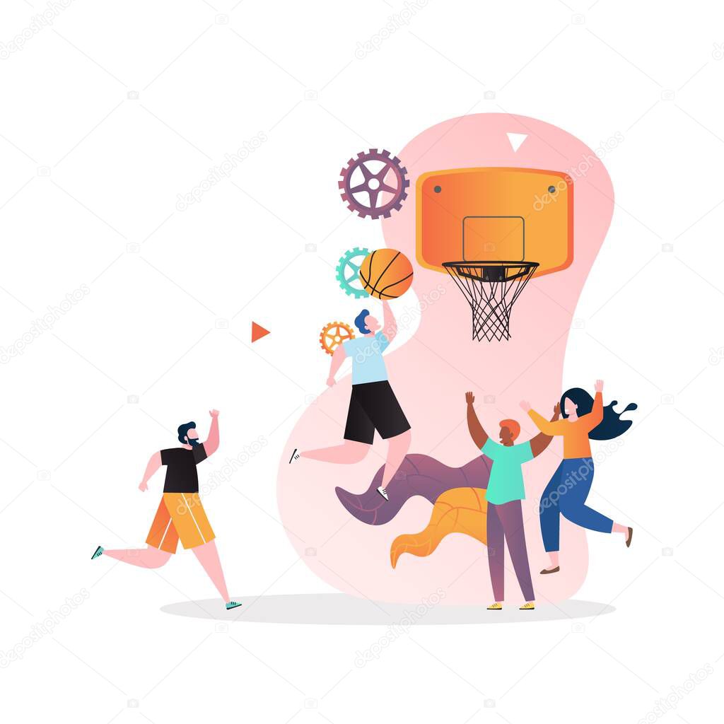 Basketball vector concept for web banner, website page
