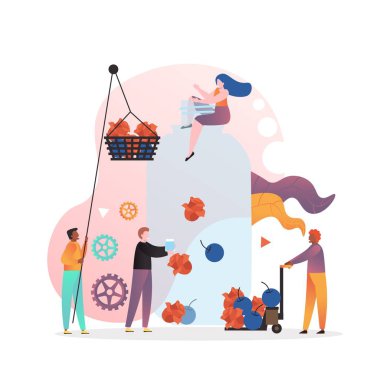 Web afişi için parfüm üretimi süreci vektör kavramı, web sayfası