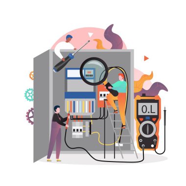 Web afişi için elektrik hizmetleri vektör kavramı, web sayfası