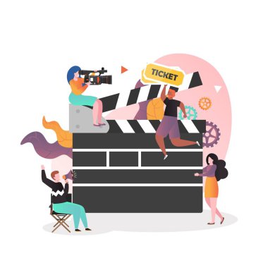 Web afişi için film endüstrisi vektör kavramı, web sitesi sayfası