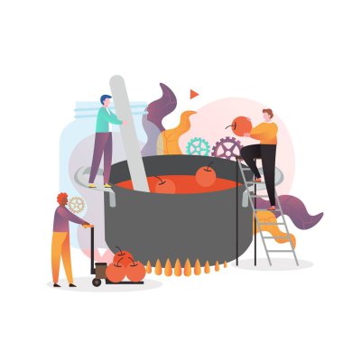 Web afişi için reçel üretim vektörü konsepti, web sitesi sayfası