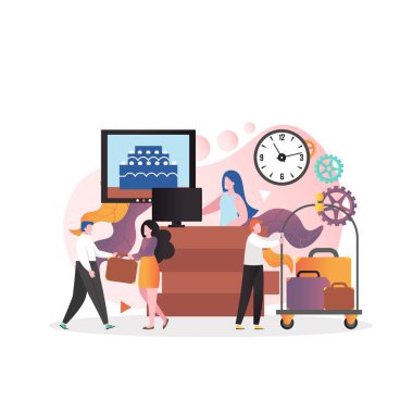 Web sayfası için otel servis vektörü kavramı, web sayfası