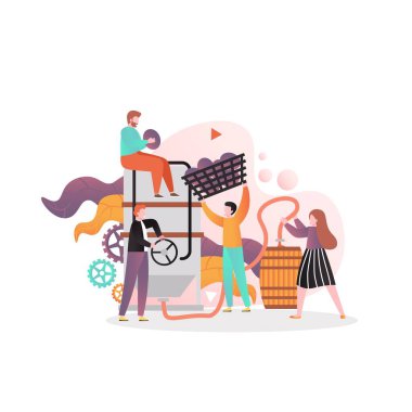 Web afişi için şarap yapma konsepti, web sitesi sayfası