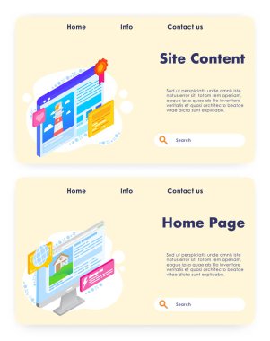 Sitenin içeriği web sitesi iniş şablonu ayarlandı