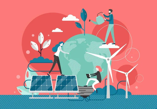 Zielona energia, wektor płaski styl projekt ilustracja — Wektor stockowy