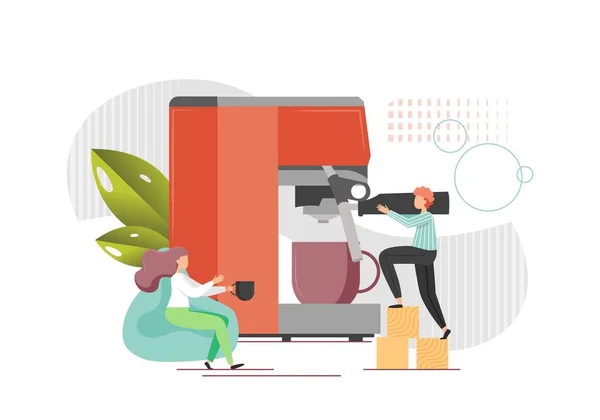 Koffie winkel, vector platte stijl design illustratie — Stockvector