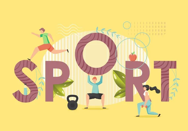 Αθλητισμός έννοια διάνυσμα επίπεδη στυλ εικονογράφηση σχεδιασμού — Διανυσματικό Αρχείο