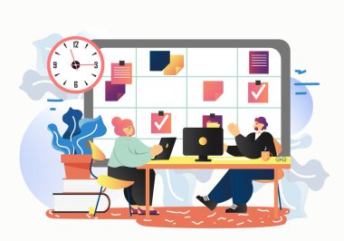 Kanban metodolojisi, vektör düz tasarım illüstrasyonu