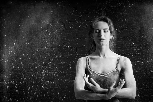 Retrato Dançarina Balé Menina Nuvem Poeira — Fotografia de Stock