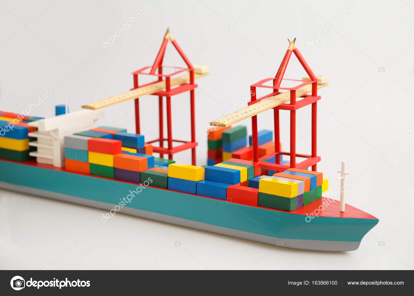 wooden container ship toy