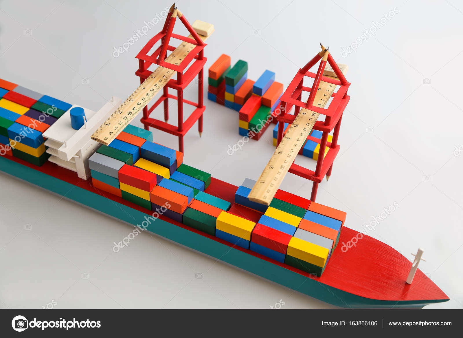 wooden container ship toy