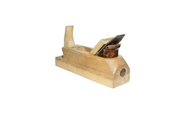 Beyaz bir arka plan üzerinde ahşap uçak