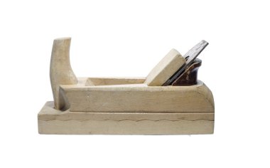 Beyaz bir arka plan üzerinde ahşap uçak