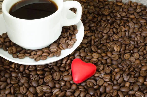 Coffee Cup and heart — Stock Photo, Image