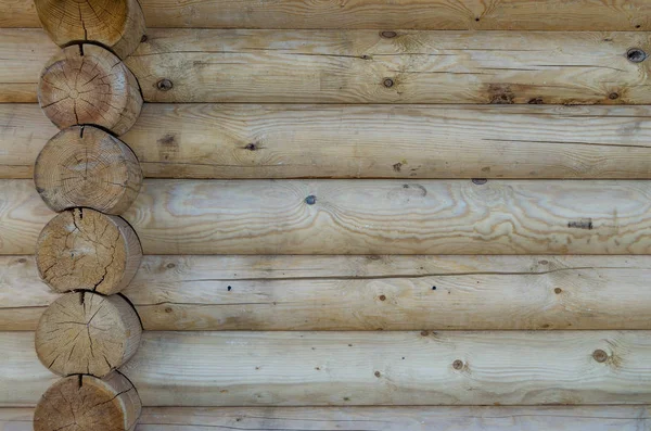 De muur van houten huis — Stockfoto