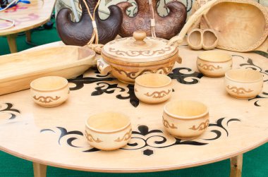 Kazak Ulusal ahşap sofra