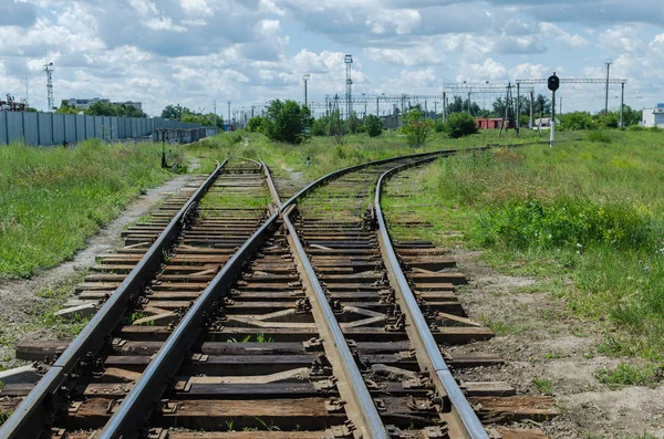 Een vork op de spoorweg — Stockfoto