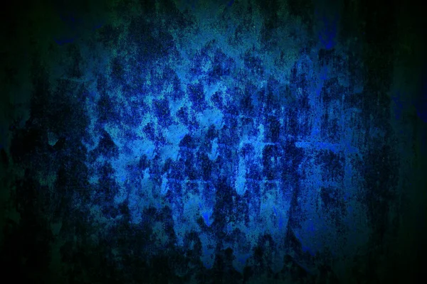 Abstrakter Hintergrund tropft blaue Farbe aus rostigem Metall. — Stockfoto
