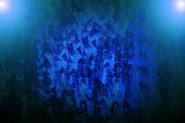 Abstract achtergrond druipende blauwe verf van roestig metaal. — Stockfoto