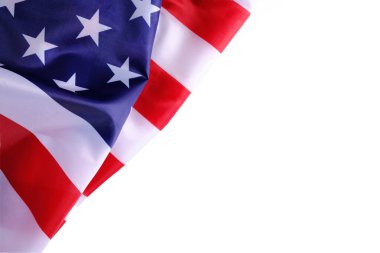 Beyaz arka planda Amerika Birleşik Devletleri bayrağı