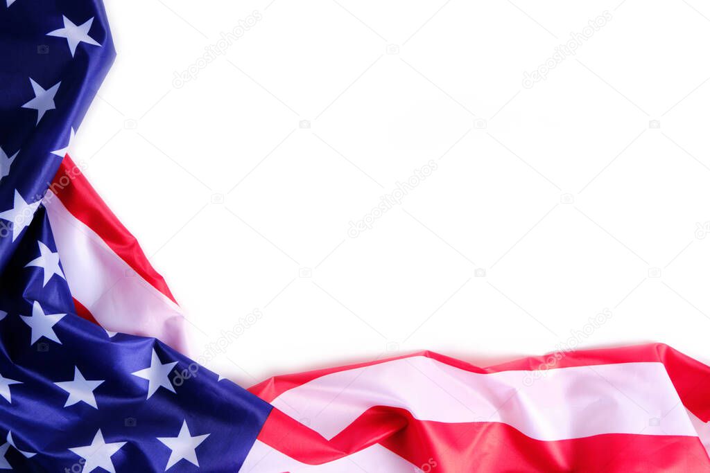 Flag of the United States of America on a white background