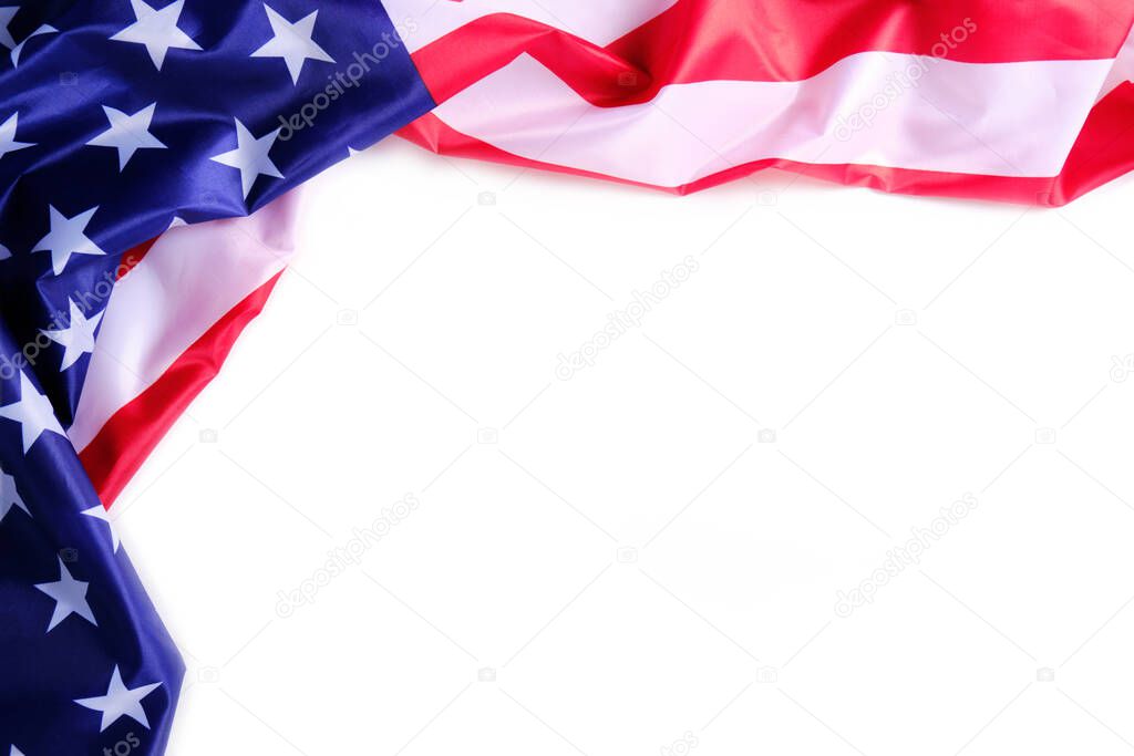 Flag of the United States of America on a white background