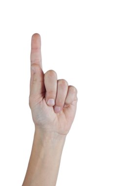 İnsan parmağı yukarıyı. İzole