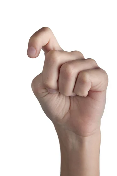Человеческая рука и указательный палец имитируют стук — стоковое фото