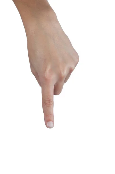 Человеческая рука с указательным пальцем — стоковое фото