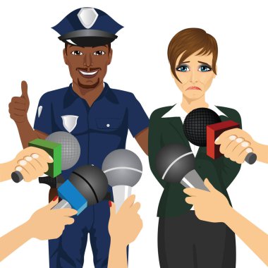 Beyaz yakalı bozuk işkadını iken onunla röportaj gazeteci tutuklama polis