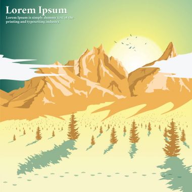 Karda iğne yapraklı ağaçlar ve bulutlar gökyüzünde güzel dağ manzarası