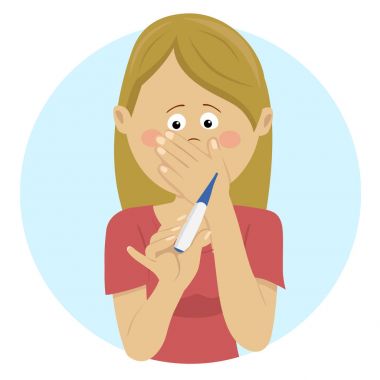Endişeli kadın hamilelik testi sonucu şok