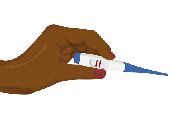Wynik testu ciążowego u rąk — Wektor stockowy