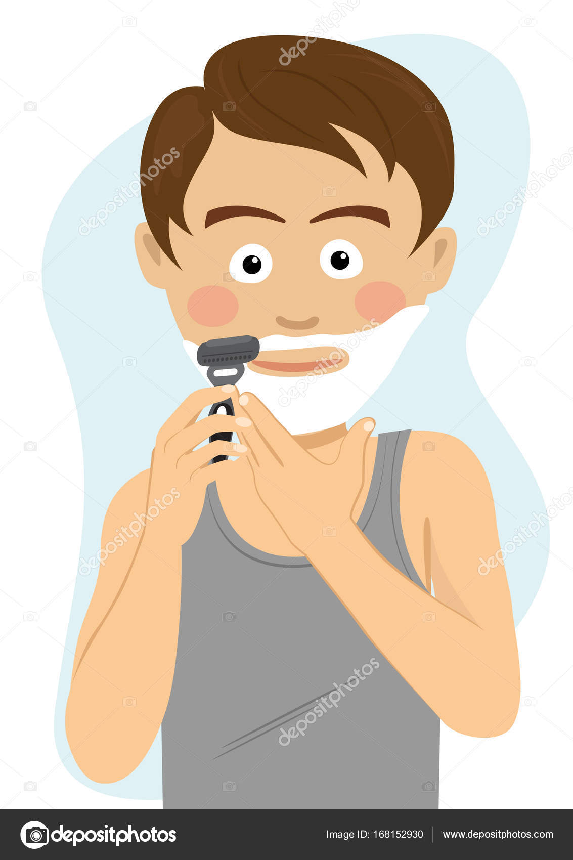 Teenager Boy Shaving For The First Time Getting Ready For School In The Morning Vector Image By C Flint01 Vector Stock Teenager Boy Shaving For The First Time Getting Ready For School In The Morning Vector Image By C Flint01 Vector Stock
