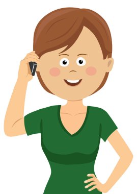 Genç bayan telefonda konuşuyor.