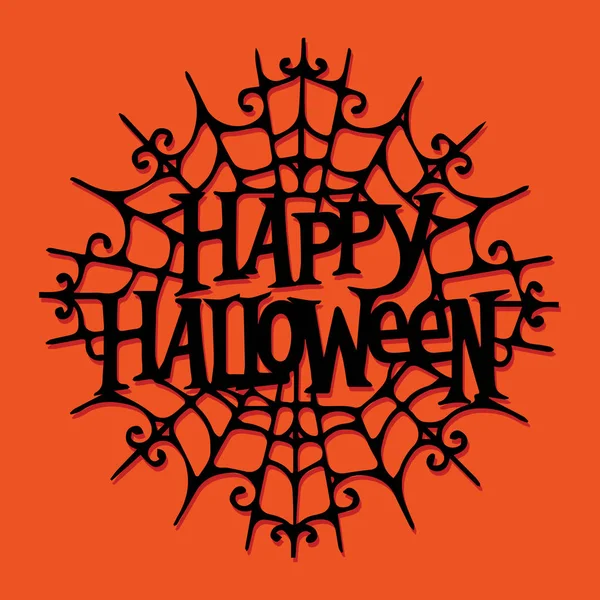 Silhouette de papier Happy Halloween Vintage Spider Web — Image vectorielle