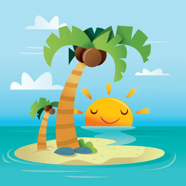 Boldog napsütéses trópusi szigeten — Stock Fotó