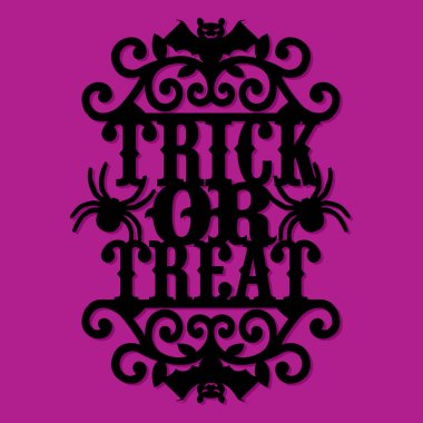 Siluet Halloween Trick Or Treat Vintage süslü Swi kağıt kesme