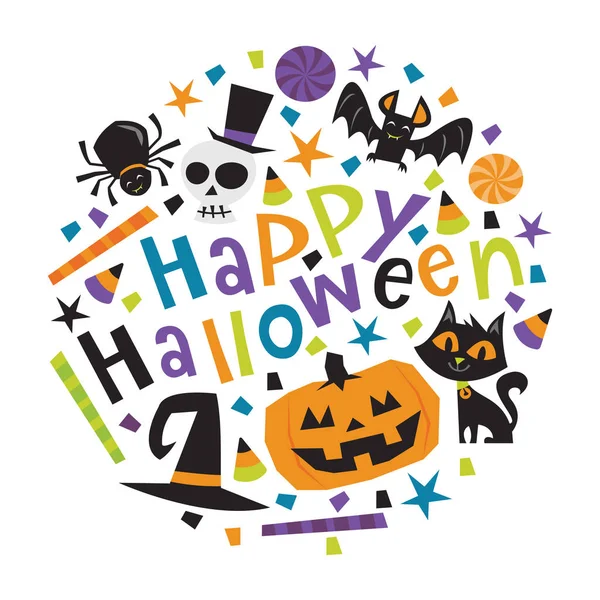 Download Retro Happy Halloween Trick Or Treat Phrase — Stock Vector ...