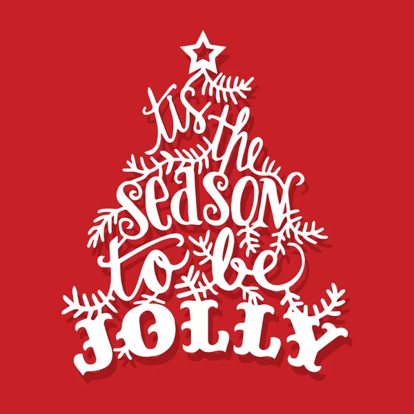 Винтажный это сезон, чтобы быть веселым Рождественская елка порезанная бумага — стоковый вектор