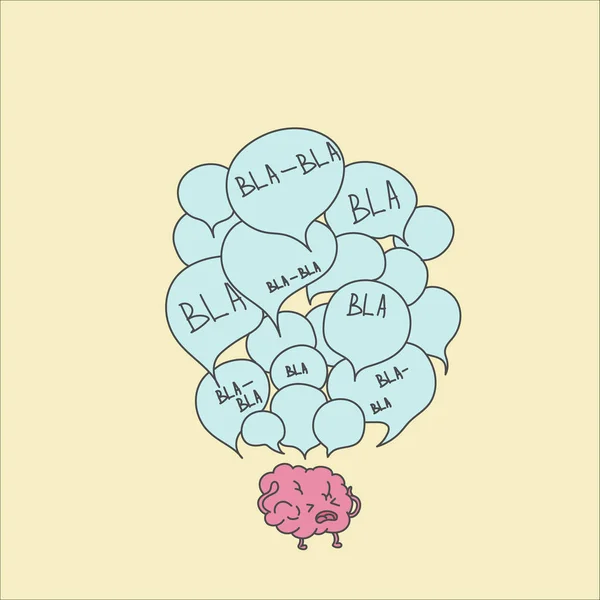 The brain is overwhelmed with many thoughts. crowded mind illustration Royaltyfria illustrationer