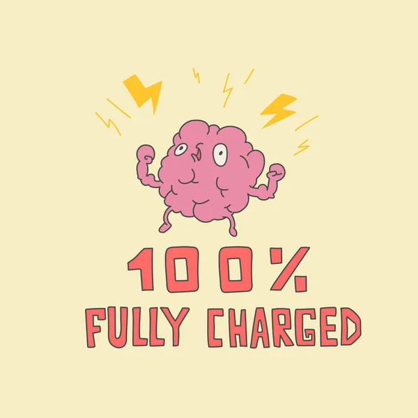 Fully energized brain. illustration of creative activity, positive thoughts and mental energy Stockvektor