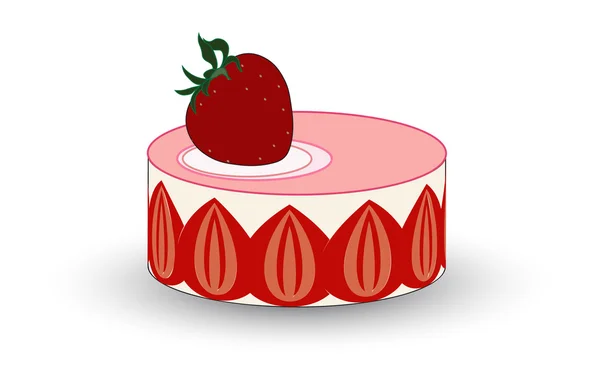 Fraisier όμορφη τούρτα — Διανυσματικό Αρχείο