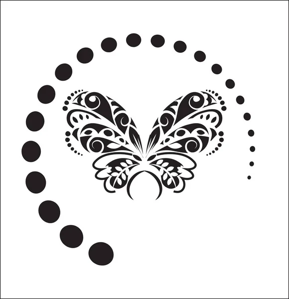 Logo mariposa negro — Vector de stock