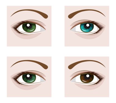 vektör göz kirpikleri ile