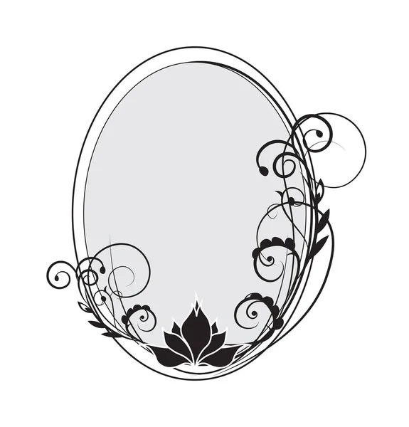 Oval frame flower — Stock Vector