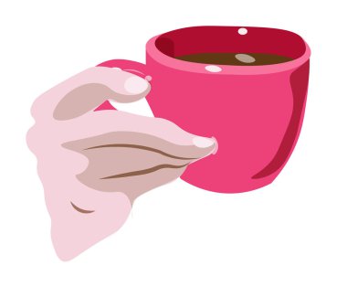 el ile kırmızı bir fincan