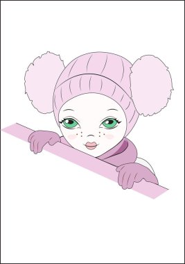 pumpona gelen bir pembe şapkalı kız