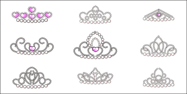 Set of crowns Royalty Free Stock Illustrations