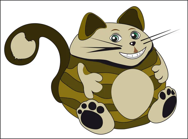 Tlusté hnědé Cheshire cat — Stockový vektor